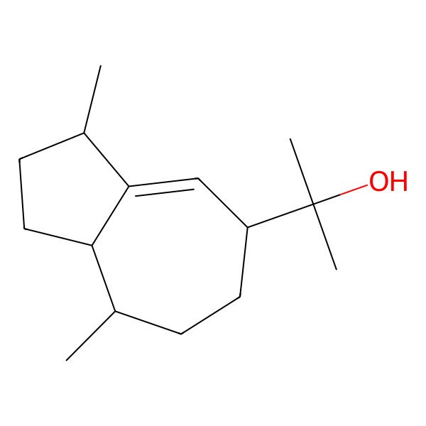 2D Structure of 2-[(3S,5S,8S,8aS)-3,8-dimethyl-1,2,3,5,6,7,8,8a-octahydroazulen-5-yl]propan-2-ol