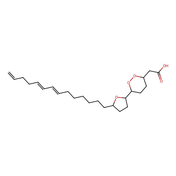 2D Structure of 2-[(3S,6S)-6-[(2S,5R)-5-[(7Z,9E)-tetradeca-7,9,13-trienyl]oxolan-2-yl]dioxan-3-yl]acetic acid