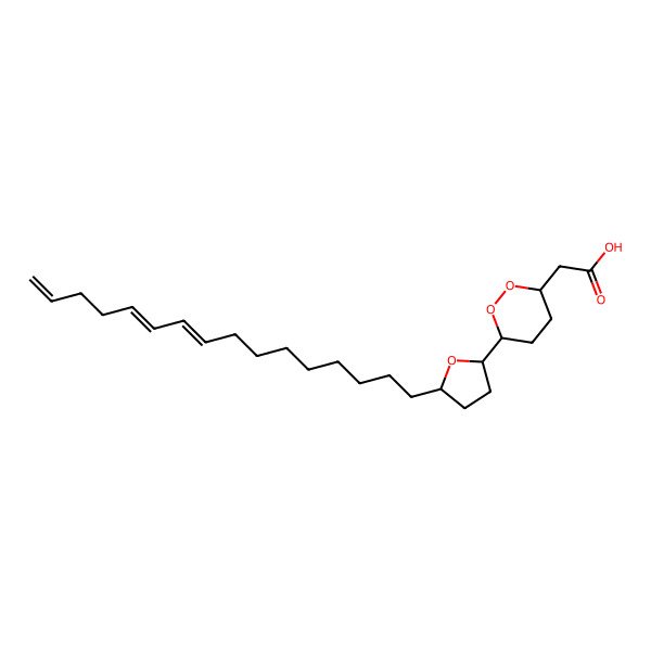 2D Structure of 2-[(3S,6S)-6-[(2S,5R)-5-[(9Z,11Z)-hexadeca-9,11,15-trienyl]oxolan-2-yl]dioxan-3-yl]acetic acid