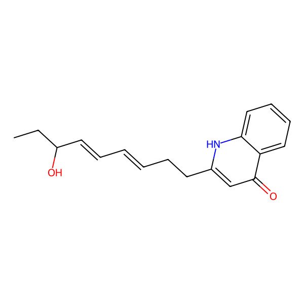 2D Structure of 2-[(3Z,5E,7R)-7-hydroxynona-3,5-dienyl]-1H-quinolin-4-one