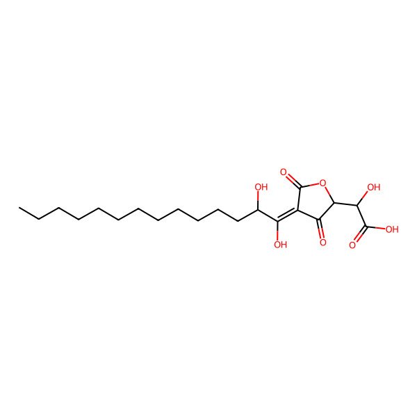 2D Structure of 2-[4-(1,2-Dihydroxytetradecylidene)-3,5-dioxooxolan-2-yl]-2-hydroxyacetic acid