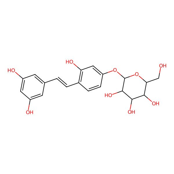 2D Structure of 2-[4-[2-(3,5-Dihydroxyphenyl)ethenyl]-3-hydroxyphenoxy]-6-(hydroxymethyl)oxane-3,4,5-triol