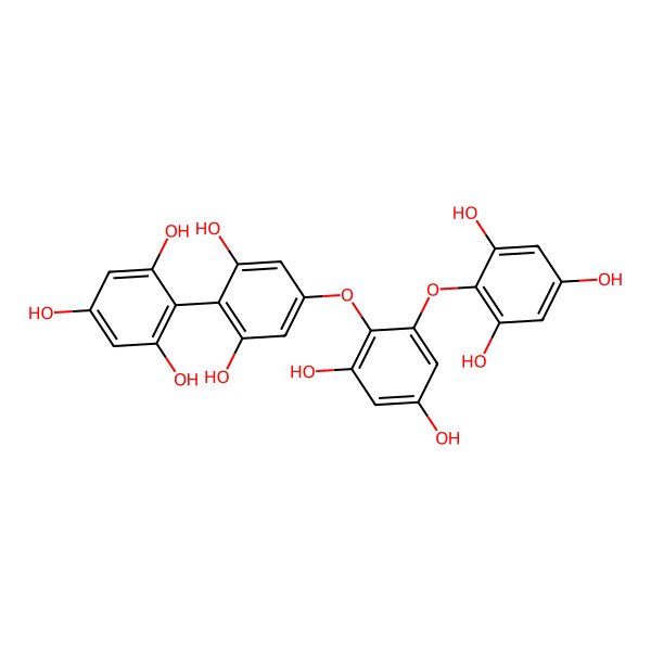 2D Structure of 2-[4-[2,4-Dihydroxy-6-(2,4,6-trihydroxyphenoxy)phenoxy]-2,6-dihydroxyphenyl]benzene-1,3,5-triol