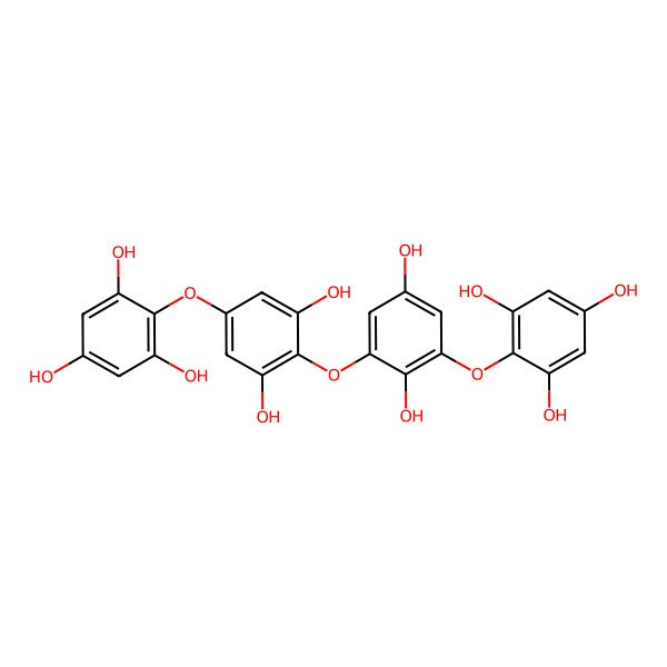 2D Structure of 2-[4-[2,5-Dihydroxy-3-(2,4,6-trihydroxyphenoxy)phenoxy]-3,5-dihydroxyphenoxy]benzene-1,3,5-triol