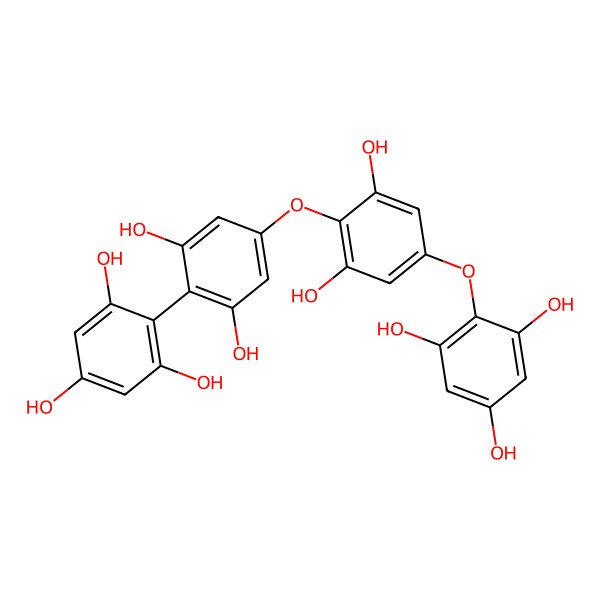 2D Structure of 2-[4-[2,6-Dihydroxy-4-(2,4,6-trihydroxyphenoxy)phenoxy]-2,6-dihydroxyphenyl]benzene-1,3,5-triol
