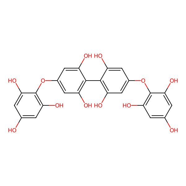 2D Structure of 2-[4-[2,6-Dihydroxy-4-(2,4,6-trihydroxyphenoxy)phenyl]-3,5-dihydroxyphenoxy]benzene-1,3,5-triol