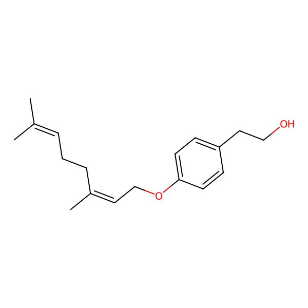 2D Structure of 2-[4-[(2E)-3,7-dimethylocta-2,6-dienoxy]phenyl]ethanol