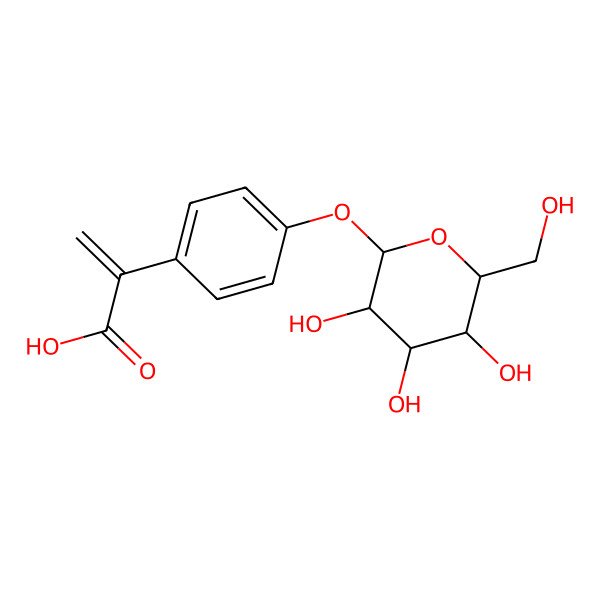 2D Structure of 2-[4-[(2S,3R,4S,5S,6R)-3,4,5-trihydroxy-6-(hydroxymethyl)oxan-2-yl]oxyphenyl]prop-2-enoic acid