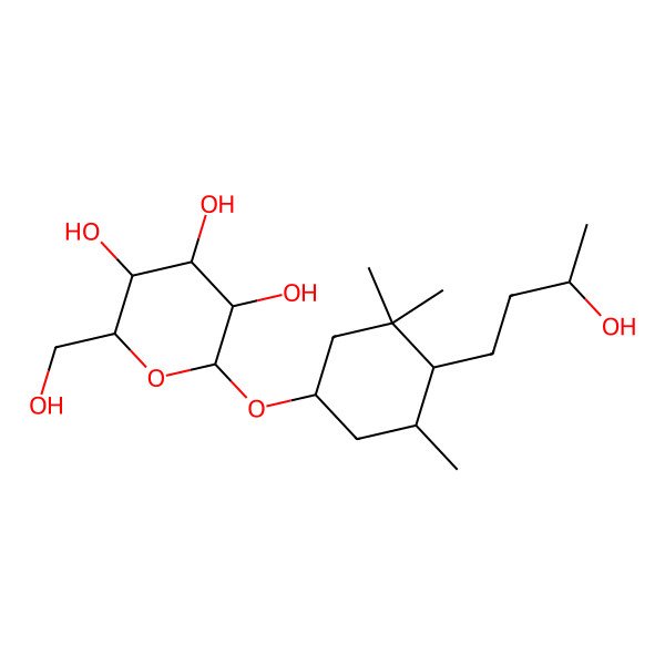 2D Structure of 2-[4-(3-Hydroxybutyl)-3,3,5-trimethylcyclohexyl]oxy-6-(hydroxymethyl)oxane-3,4,5-triol