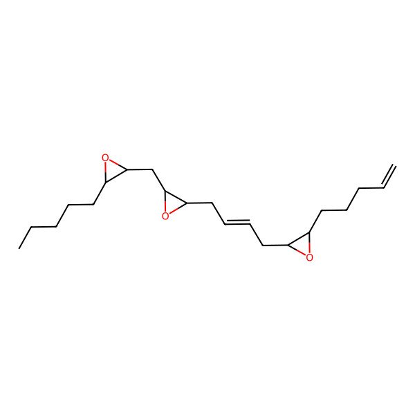 2D Structure of 2-[4-(3-Pent-4-enyloxiran-2-yl)but-2-enyl]-3-[(3-pentyloxiran-2-yl)methyl]oxirane