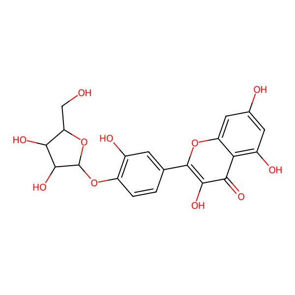 2D Structure of 2-[4-[3,4-Dihydroxy-5-(hydroxymethyl)oxolan-2-yl]oxy-3-hydroxyphenyl]-3,5,7-trihydroxychromen-4-one