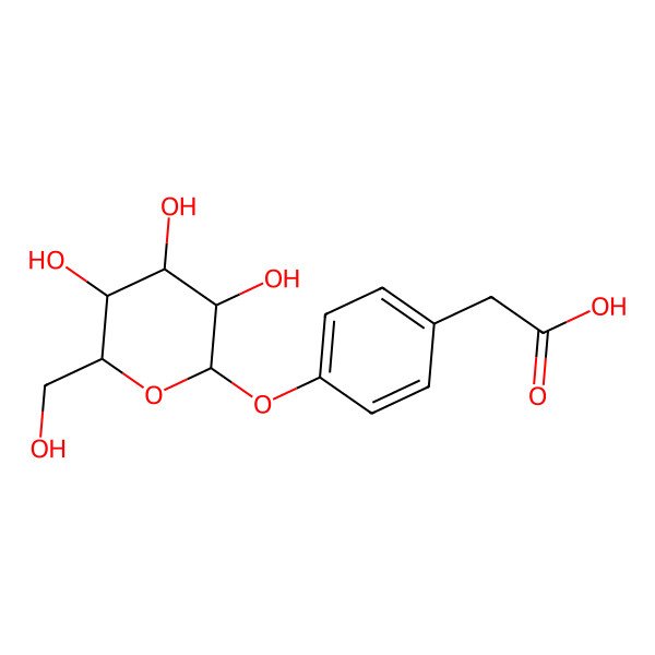 2D Structure of 2-[4-[3,4,5-Trihydroxy-6-(hydroxymethyl)oxan-2-yl]oxyphenyl]acetic acid
