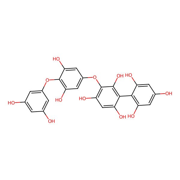 2D Structure of 2-[4-(3,5-Dihydroxyphenoxy)-3,5-dihydroxyphenoxy]-4-(2,4,6-trihydroxyphenyl)benzene-1,3,5-triol