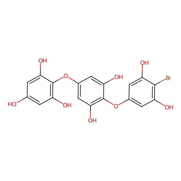 2D Structure of 2-[4-(4-Bromo-3,5-dihydroxyphenoxy)-3,5-dihydroxyphenoxy]benzene-1,3,5-triol