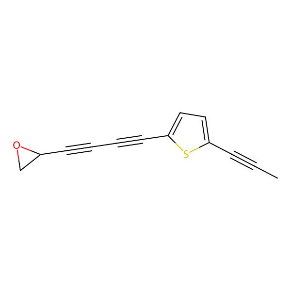 2D Structure of 2-{4-[5-(Prop-1-yn-1-yl)thiophen-2-yl]buta-1,3-diyn-1-yl}oxirane