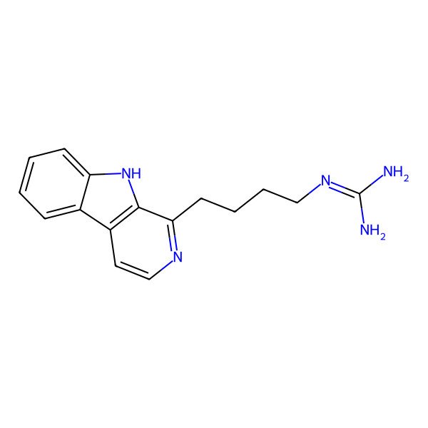 2D Structure of 2-[4-(9H-pyrido[3,4-b]indol-1-yl)butyl]guanidine