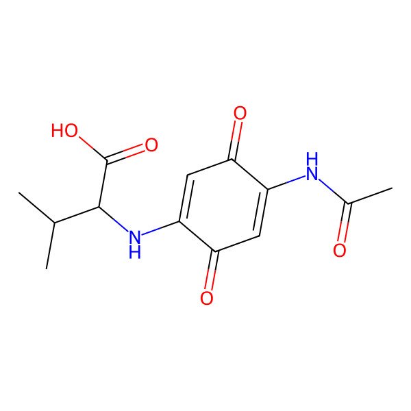 2D Structure of 2-[(4-Acetamido-3,6-dioxocyclohexa-1,4-dien-1-yl)amino]-3-methylbutanoic acid