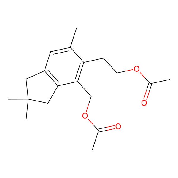 2D Structure of 2-[4-(Acetyloxymethyl)-2,2,6-trimethyl-1,3-dihydroinden-5-yl]ethyl acetate
