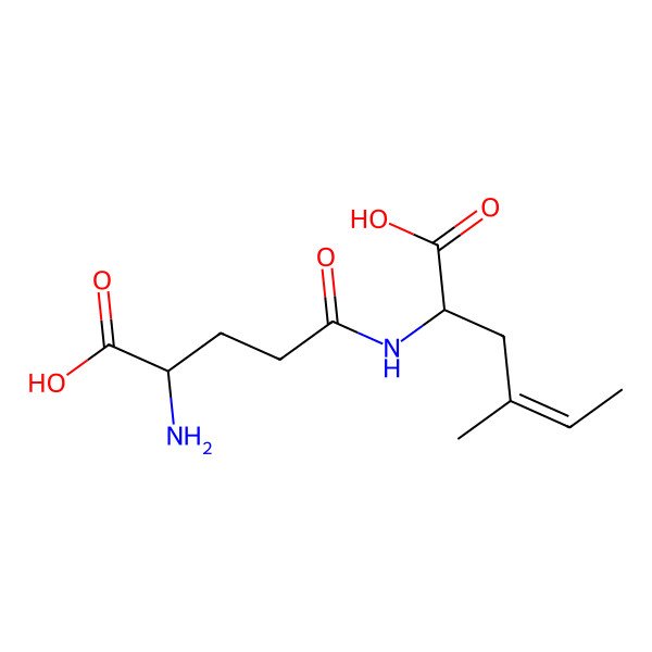 2D Structure of 2-[(4-Amino-4-carboxybutanoyl)amino]-4-methylhex-4-enoic acid