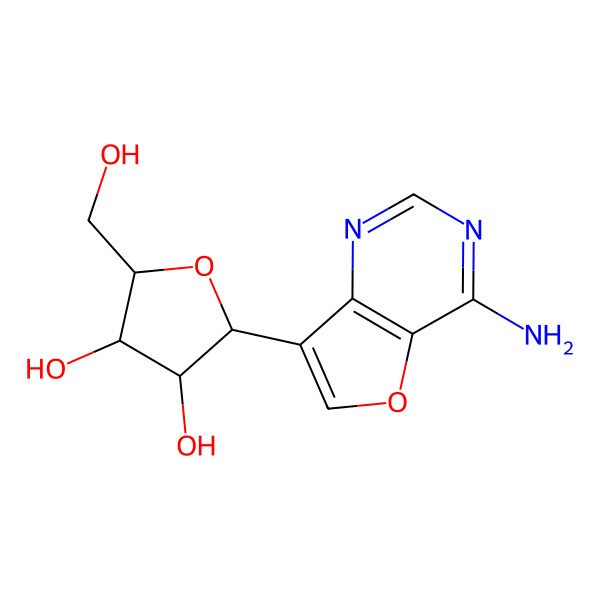 2D Structure of 2-(4-Aminofuro[3,2-d]pyrimidin-7-yl)-5-(hydroxymethyl)oxolane-3,4-diol