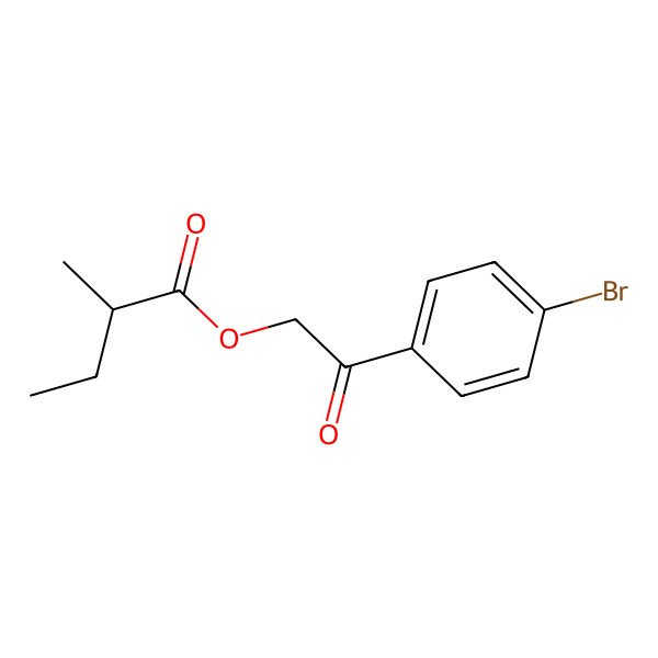 2D Structure of 2-(4-Bromophenyl)-2-oxoethyl (2S)-2-methylbutanoate