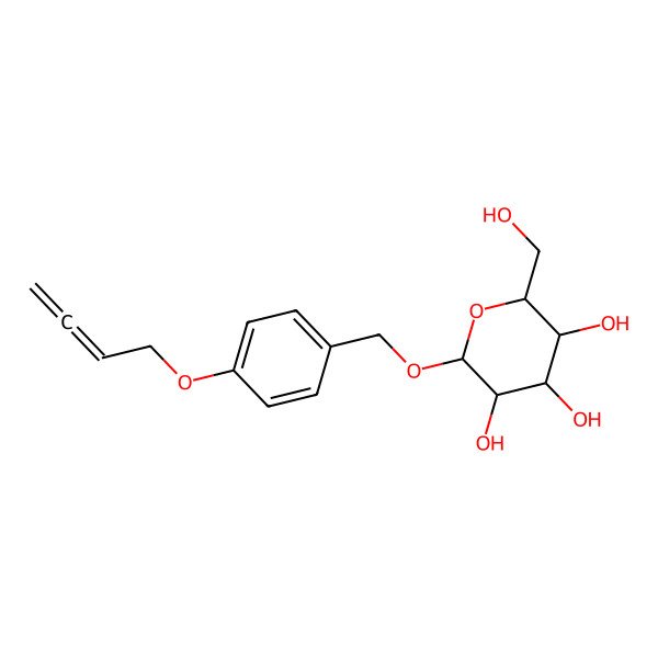 2D Structure of 2-[(4-Buta-2,3-dienoxyphenyl)methoxy]-6-(hydroxymethyl)oxane-3,4,5-triol