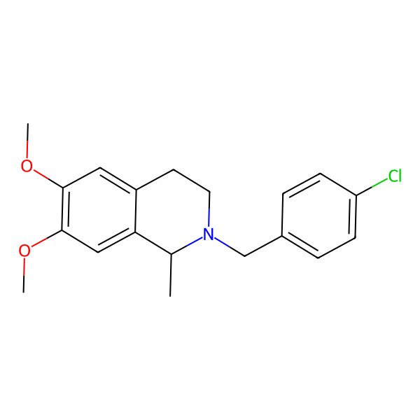 2D Structure of 2-[(4-chlorophenyl)methyl]-6,7-dimethoxy-1-methyl-3,4-dihydro-1H-isoquinoline