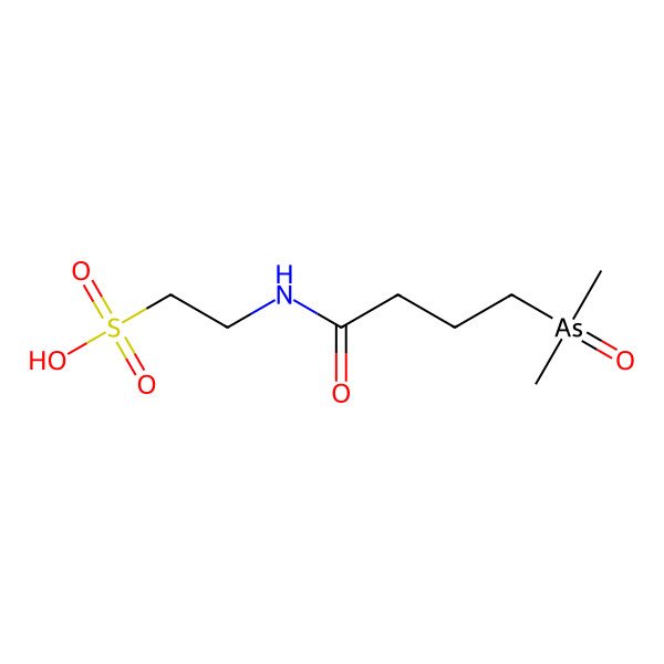 2D Structure of 2-(4-Dimethylarsorylbutanoylamino)ethanesulfonic acid