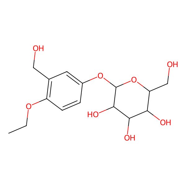 2D Structure of 2-[4-Ethoxy-3-(hydroxymethyl)phenoxy]-6-(hydroxymethyl)oxane-3,4,5-triol