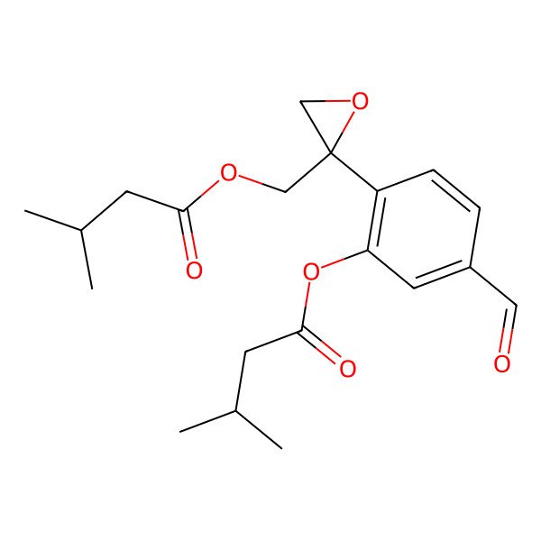 2D Structure of [2-[4-Formyl-2-(3-methylbutanoyloxy)phenyl]oxiran-2-yl]methyl 3-methylbutanoate