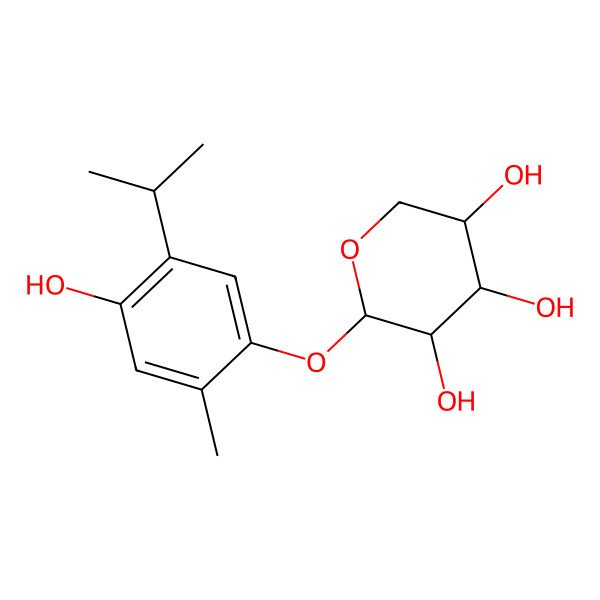 2D Structure of 2-(4-Hydroxy-2-methyl-5-propan-2-ylphenoxy)oxane-3,4,5-triol 2D Structure of 2-(4-Hydroxy-2-methyl-5-propan-2-ylphenoxy)oxane-3,4,5-triol