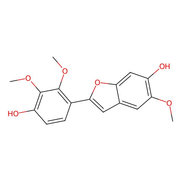 2D Structure of 2-(4-Hydroxy-2,3-dimethoxyphenyl)-5-methoxy-1-benzofuran-6-ol