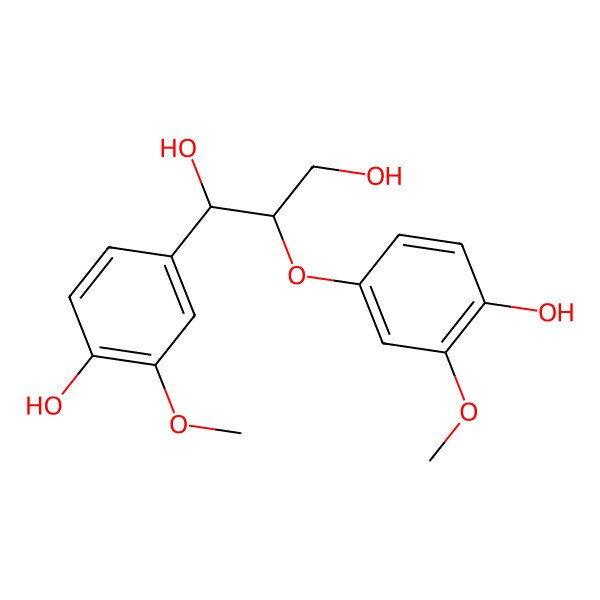 2D Structure of 2-(4-Hydroxy-3-methoxyphenoxy)-1-(4-hydroxy-3-methoxyphenyl)propane-1,3-diol