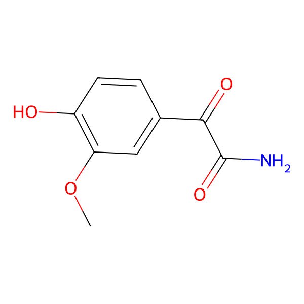 2D Structure of 2-(4'-Hydroxy-3'-methoxyphenyl)-2-oxoacetamide 2D Structure of 2-(4'-Hydroxy-3'-methoxyphenyl)-2-oxoacetamide