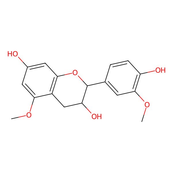 2D Structure of 2-(4-hydroxy-3-methoxyphenyl)-5-methoxy-3,4-dihydro-2H-chromene-3,7-diol 2D Structure of 2-(4-hydroxy-3-methoxyphenyl)-5-methoxy-3,4-dihydro-2H-chromene-3,7-diol