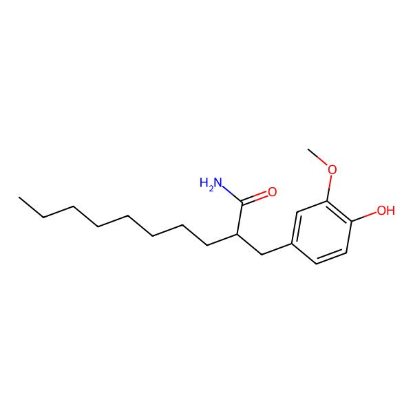 2D Structure of 2-[(4-Hydroxy-3-methoxyphenyl)methyl]decanamide