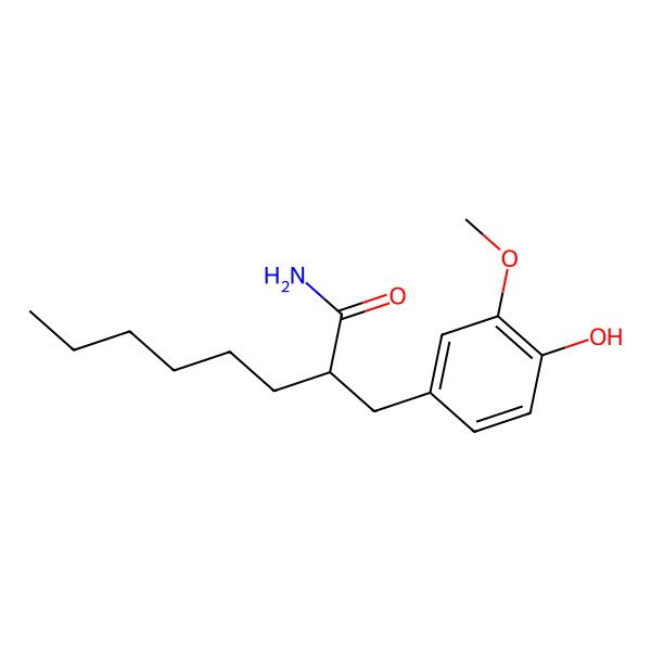 2D Structure of 2-[(4-Hydroxy-3-methoxyphenyl)methyl]octanamide
