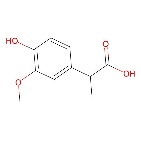 2D Structure of 2-(4-Hydroxy-3-methoxyphenyl)propanoic acid 2D Structure of 2-(4-Hydroxy-3-methoxyphenyl)propanoic acid