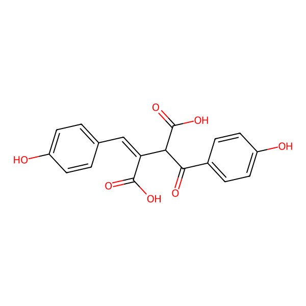 2D Structure of 2-(4-Hydroxybenzoyl)-3-[(4-hydroxyphenyl)methylidene]butanedioic acid