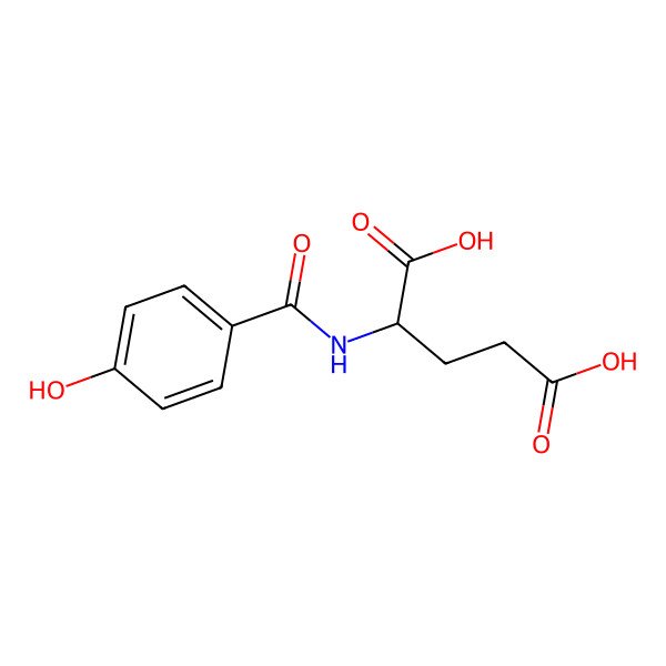 2D Structure of 2-[(4-Hydroxybenzoyl)amino]pentanedioic acid