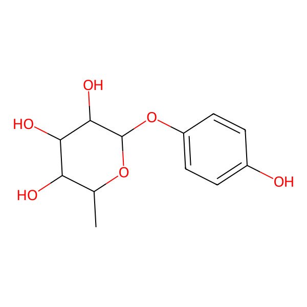 2D Structure of 2-(4-Hydroxyphenoxy)-6-methyloxane-3,4,5-triol