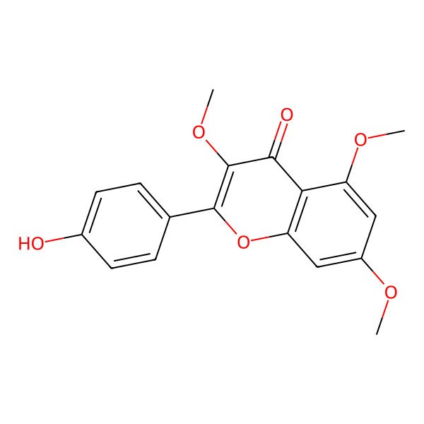 2D Structure of 2-(4-Hydroxyphenyl)-3,5,7-trimethoxy-4H-1-benzopyran-4-one