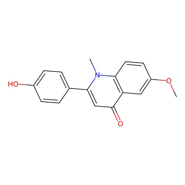 2D Structure of 2-(4-Hydroxyphenyl)-6-methoxy-1-methylquinolin-4-one