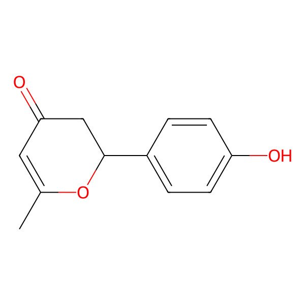 2D Structure of 2-(4-Hydroxyphenyl)-6-methyl-2,3-dihydro-4H-pyran-4-one 2D Structure of 2-(4-Hydroxyphenyl)-6-methyl-2,3-dihydro-4H-pyran-4-one