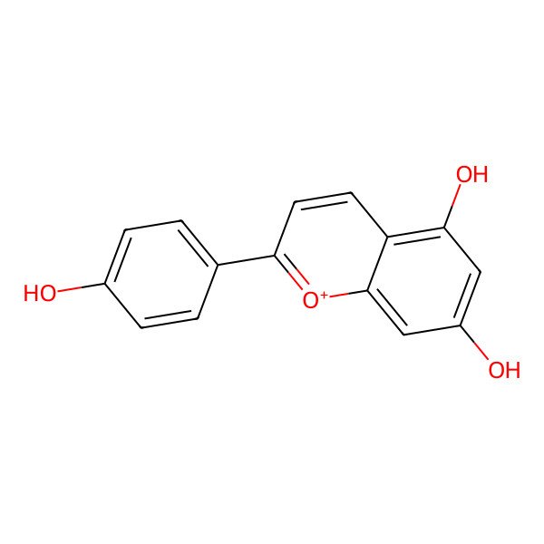 2D Structure of 2-(4-Hydroxyphenyl)chromenylium-5,7-diol