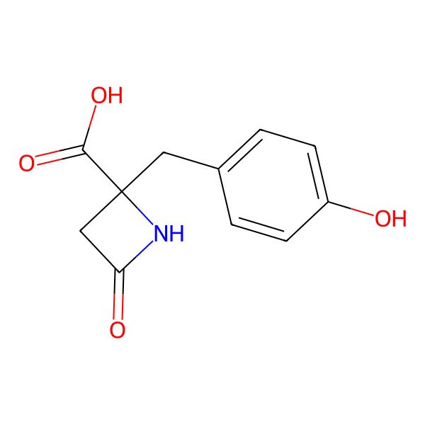 2D Structure of 2-[(4-Hydroxyphenyl)methyl]-4-oxoazetidine-2-carboxylic acid