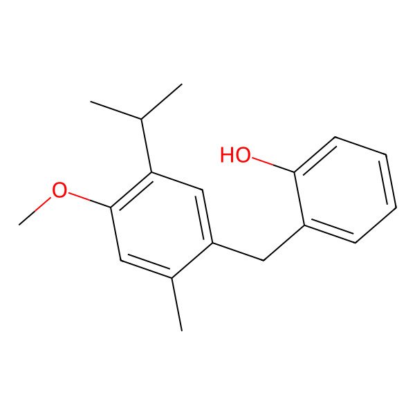 2D Structure of 2-[(4-Methoxy-2-methyl-5-propan-2-ylphenyl)methyl]phenol