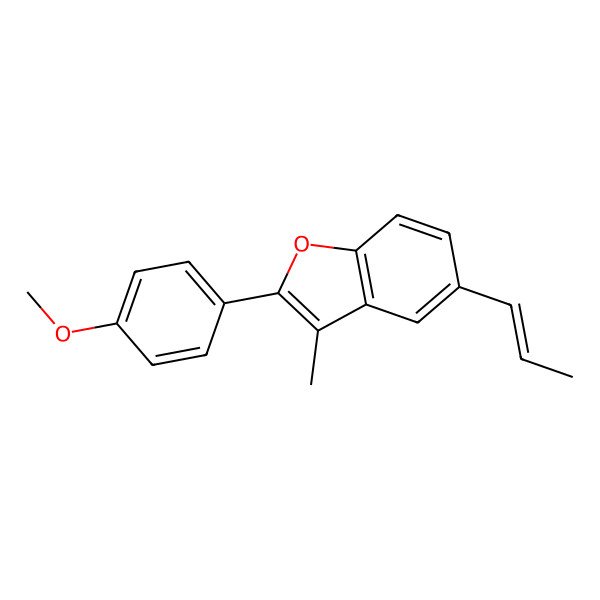 2D Structure of 2-(4-Methoxyphenyl)-3-methyl-5-prop-1-enyl-1-benzofuran
