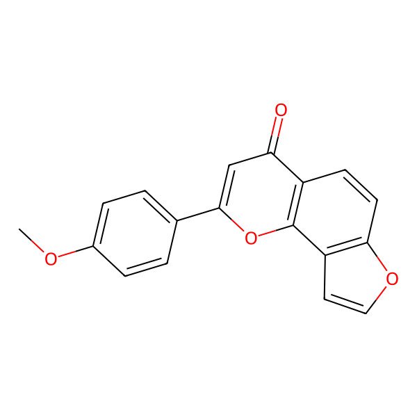 2D Structure of 2-(4-Methoxyphenyl)-4H-furo[2,3-h]-1-benzopyran-4-one