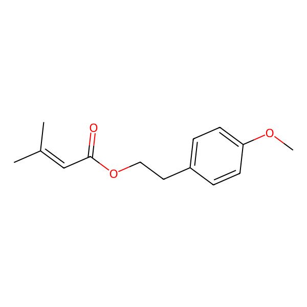 2D Structure of 2-(4-Methoxyphenyl)ethyl 3-methylbut-2-enoate